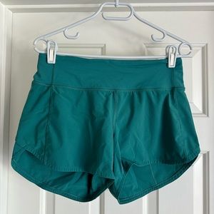 Lululemon Speed Up Mid Rise Running Shorts 4” Teal Lagoon Women’s Size 6